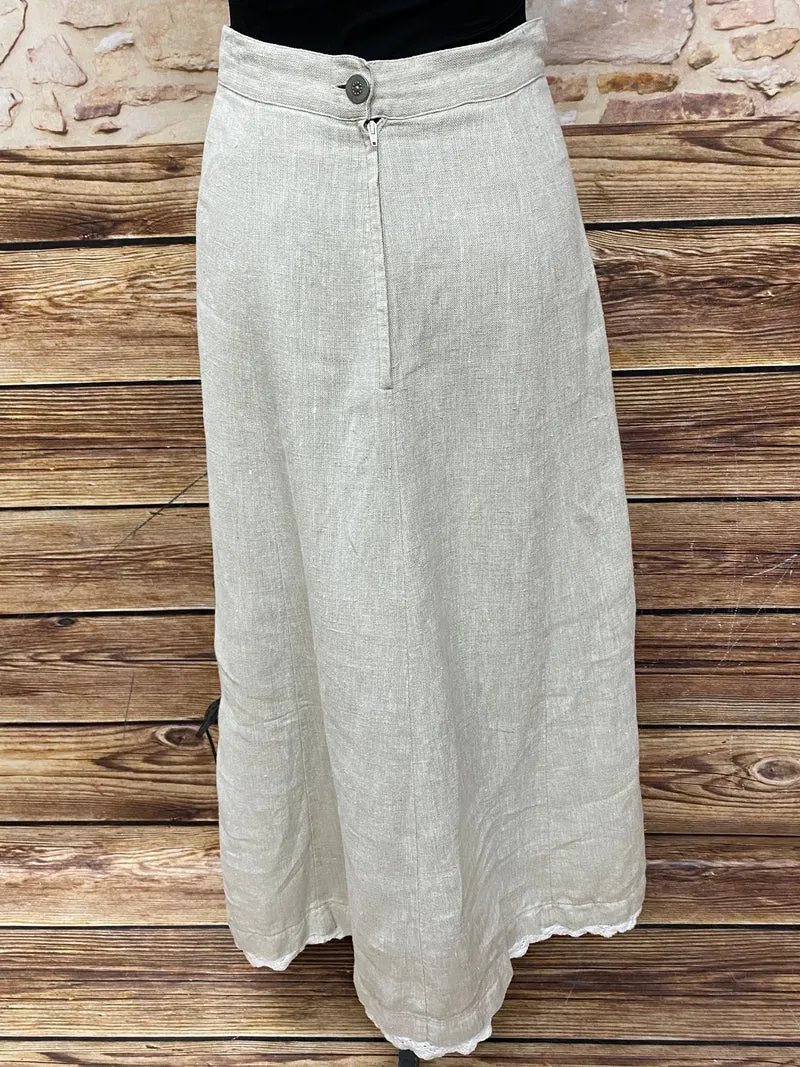 Vintage Damen Trachtenrock von Solo – Beige und Creme, Größe 36