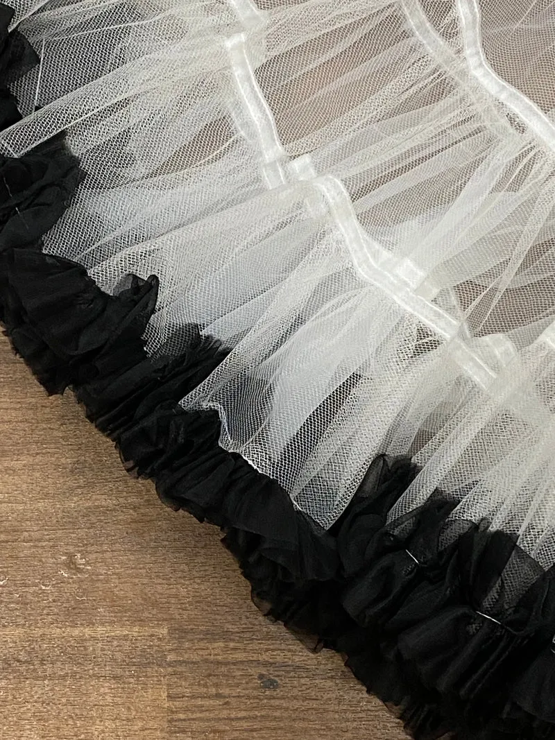 Vintage Petticoat schwarz mehrlagig 50er Jahre Rockabilly Gr. 34–38