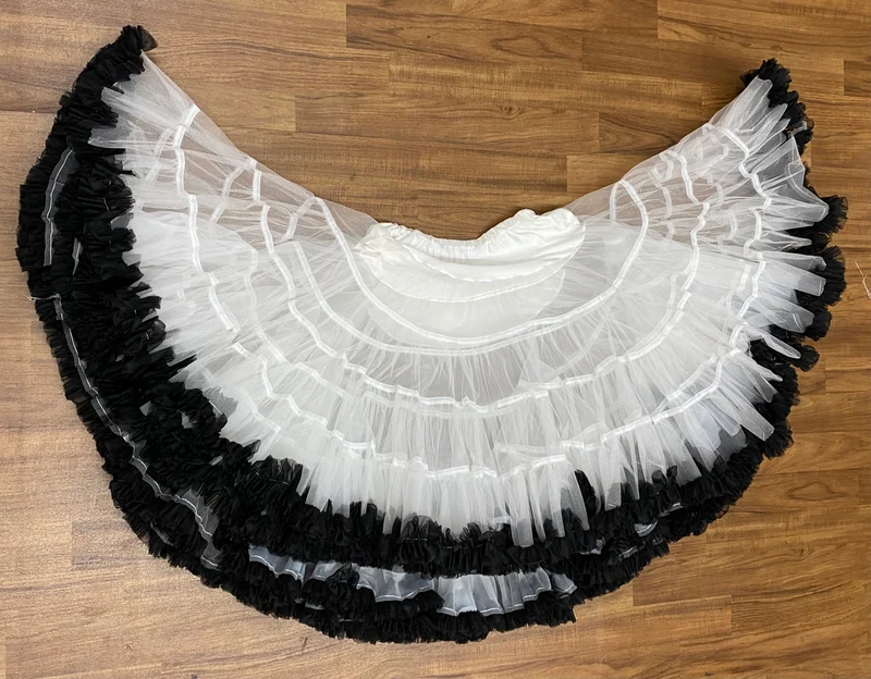 Vintage Petticoat schwarz mehrlagig 50er Jahre Rockabilly Gr. 34–38