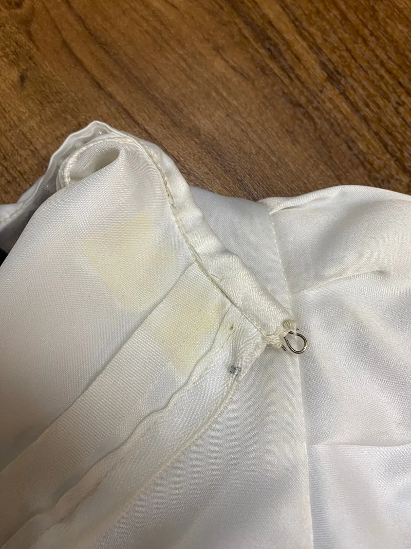 Glitzerndes Vintage-Brautkleid mit Puffärmeln – Gr. 42