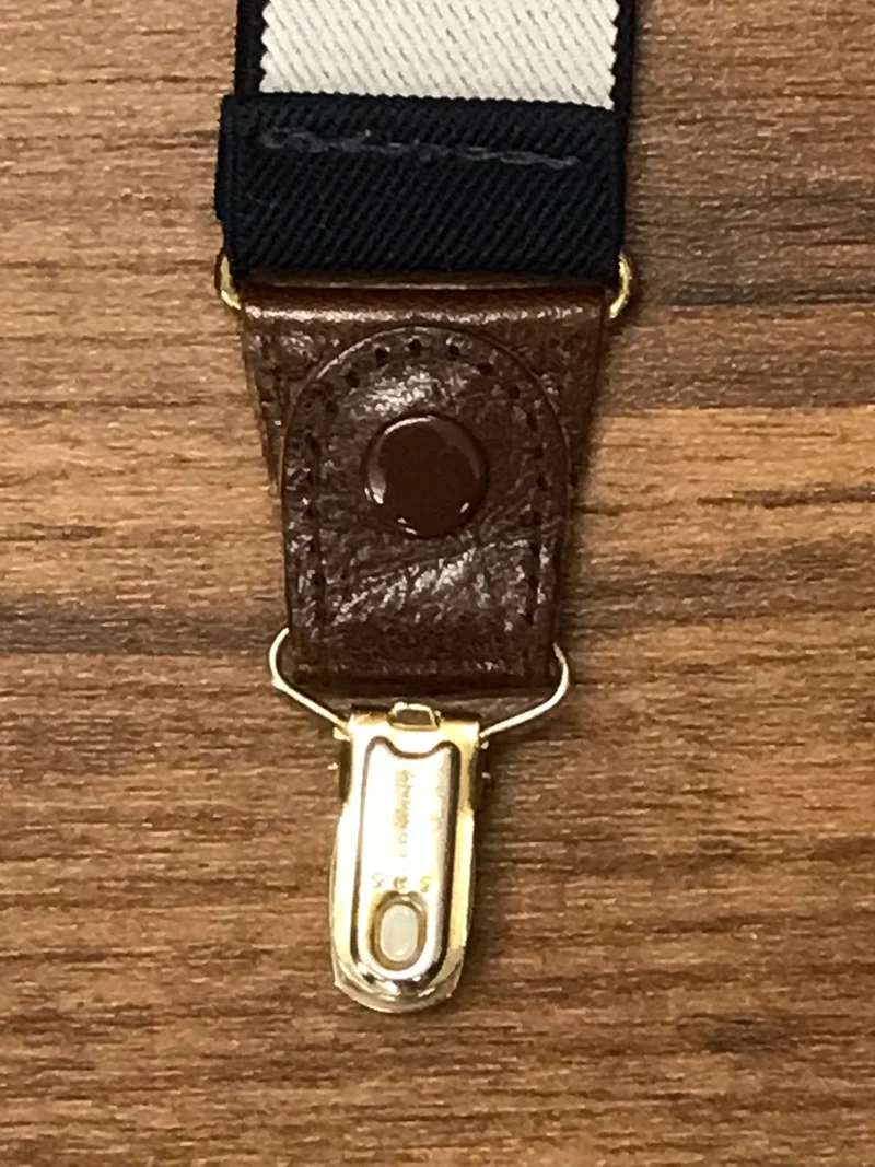 Hochwertige Hosenträger, Braces Made in England, Y-Form mit Clips im Paisley Muster