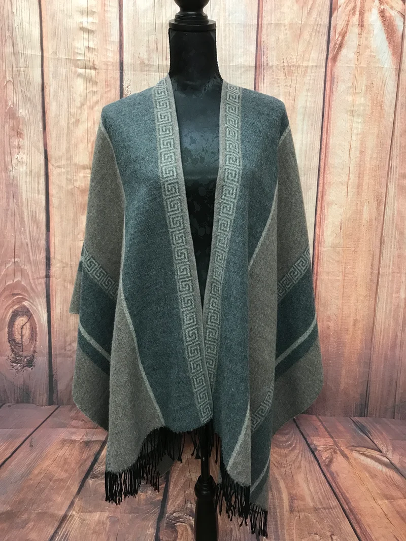 Poncho, Cape, Umhang, Wolle 70er Jahre. Gr.L