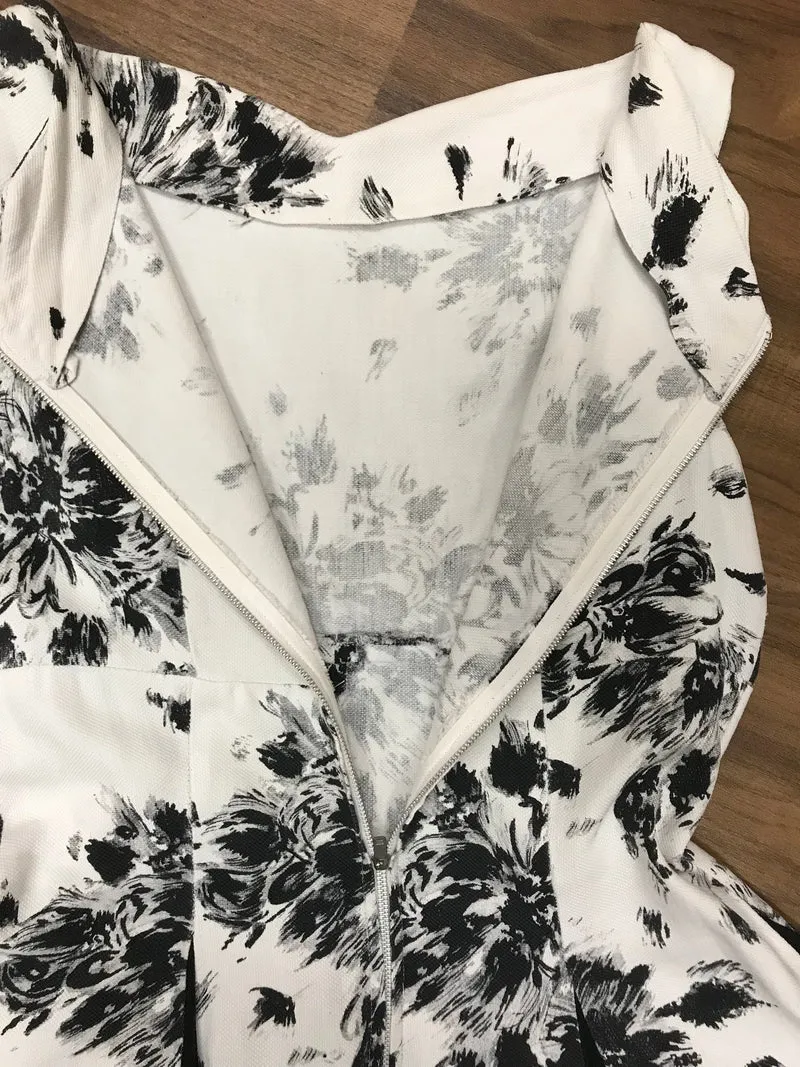 Vintage 50er Jahre Kleid Set Schwarz-Weiß Gr. 38