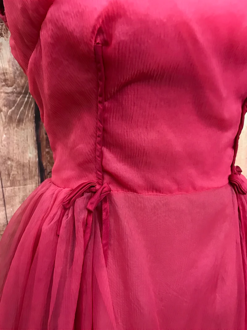 Vintage Cocktailkleid pink 50er handmade True Vintage Gr. 34
