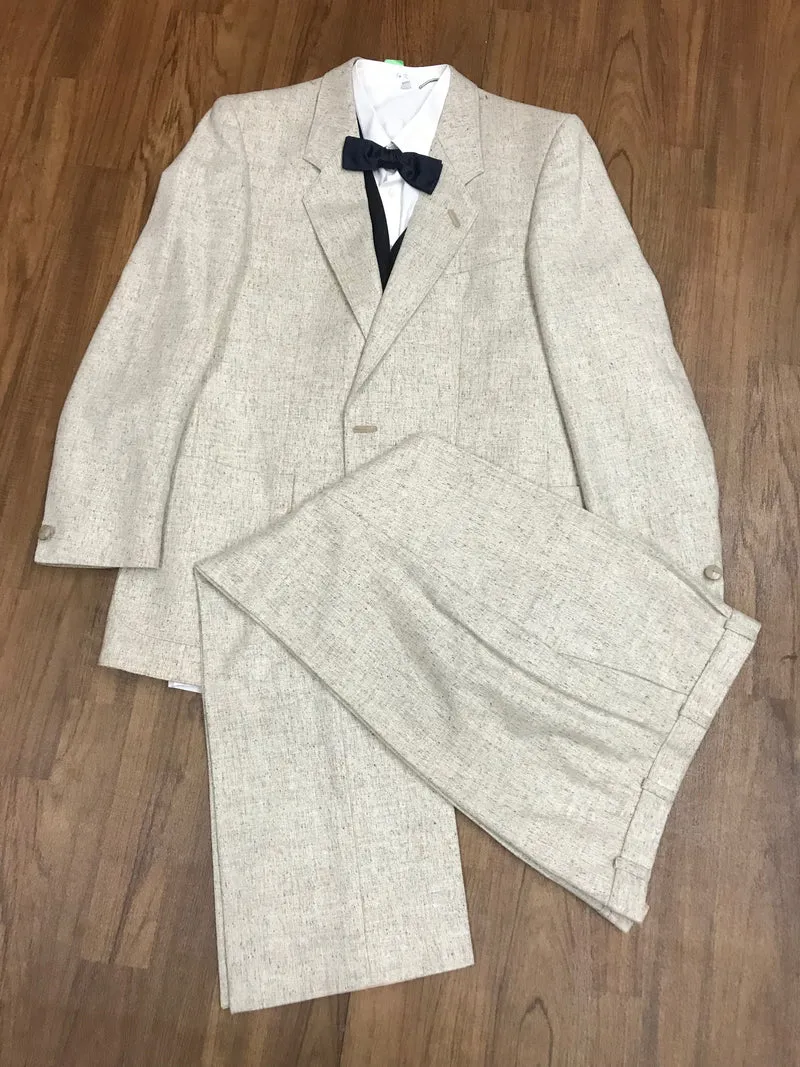 1980er Vintage Herrenanzug Gr. 50 in Beige & Dunkelblau