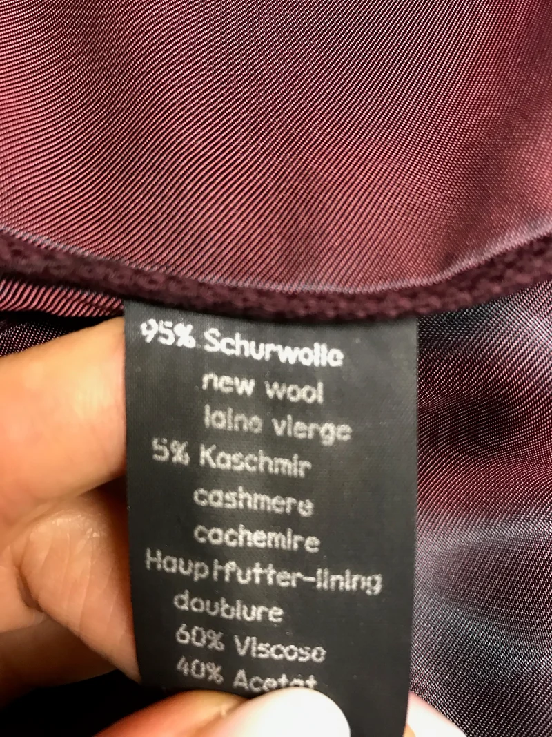 Vintage Sakko Bordeaux, Gr. 52 – Schurwolle & Kaschmir