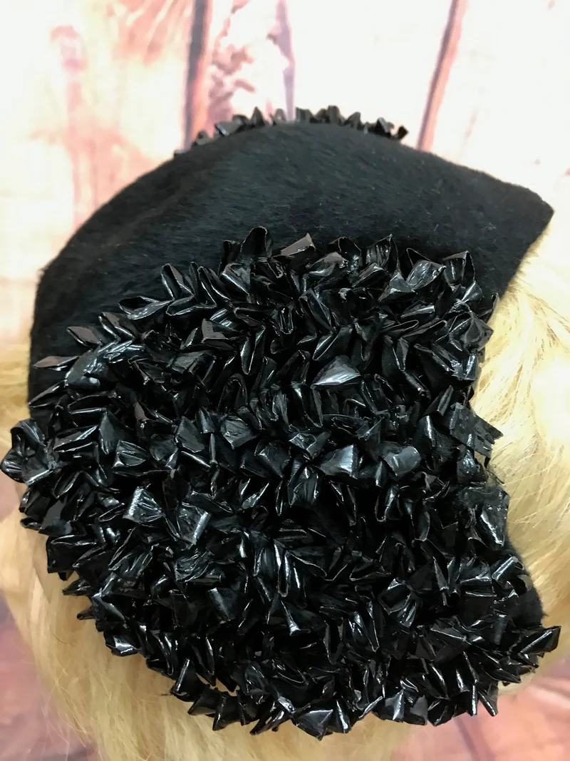 50er Jahre Hut, Halbhut, True Vintage schwarz
