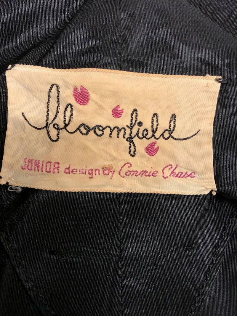 Vintage Cocktailkleid schwarz Taft 50er Bloomfield Gr. 36