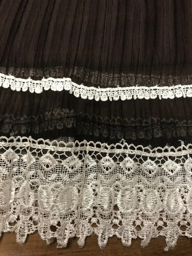 Vintage 70er Boho Rock Braun mit Spitze Gr. 38