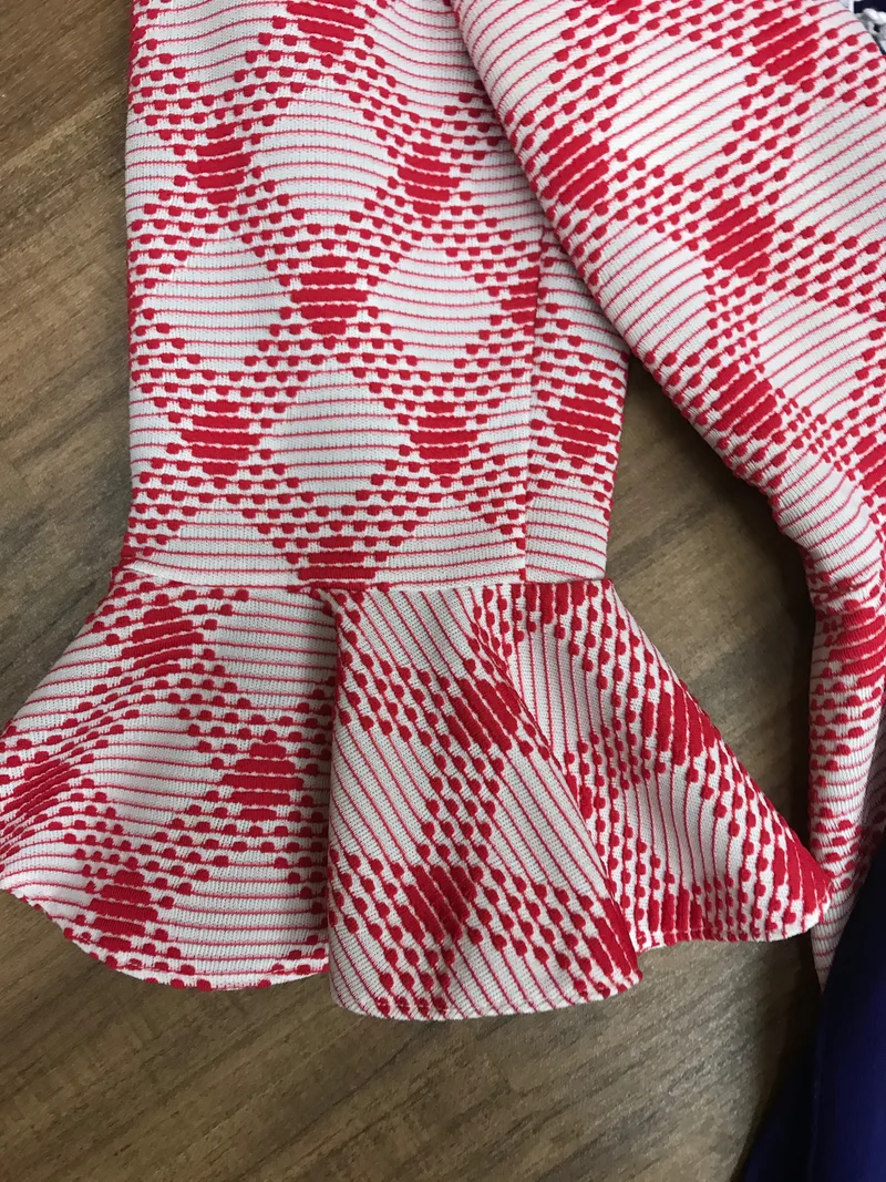 Vintage 70er Jahre Kleid in Rot/Blau – Gr. 42