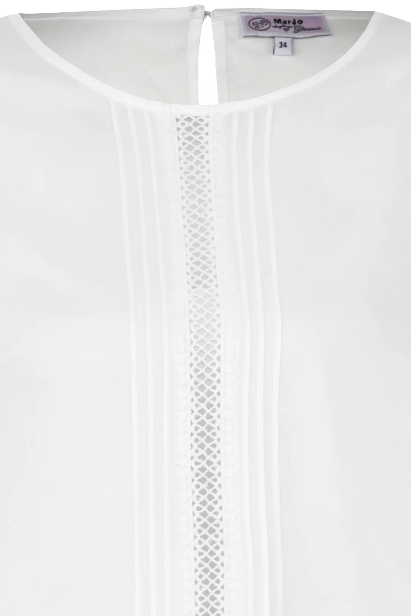 Damen Trachten Blusenshirt 3/4-Arm mit Biesen