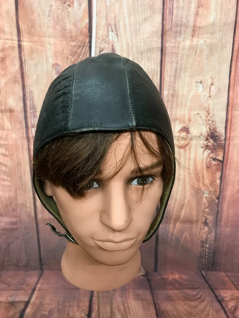 Antike Pilotenhaube Gr.57 Steampunk Oldtimer Echtleder Unikat
