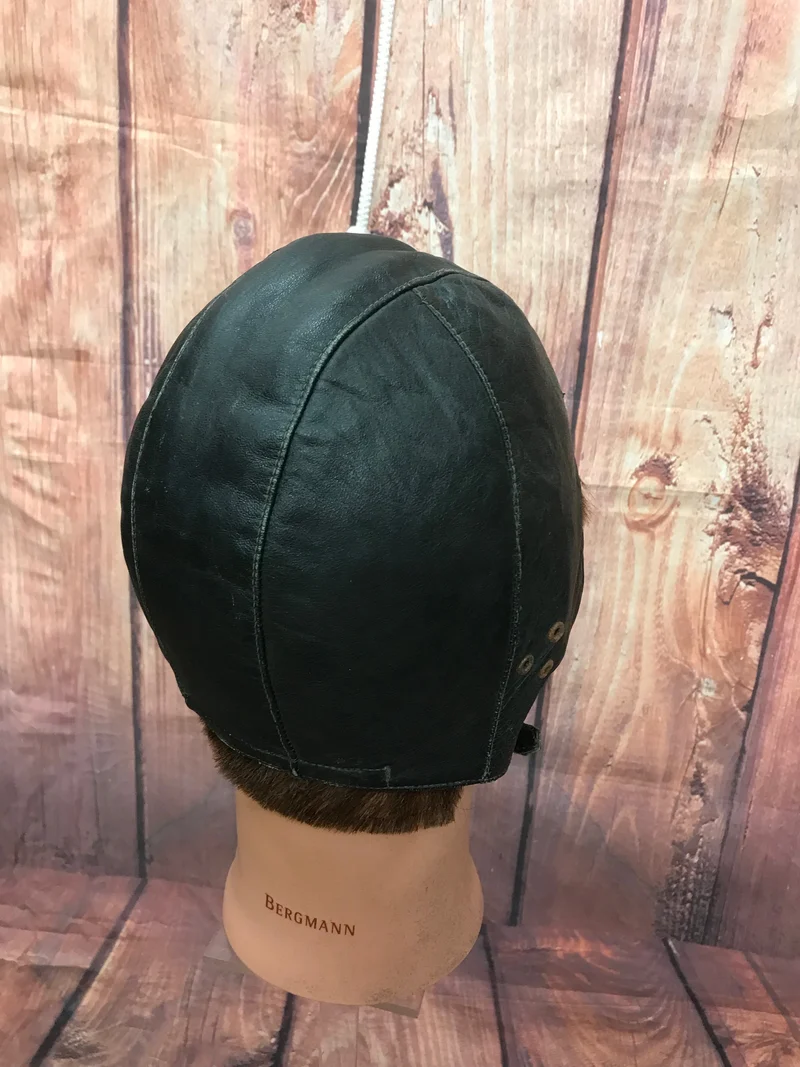 Antike Pilotenhaube Gr.57 Steampunk Oldtimer Echtleder Unikat