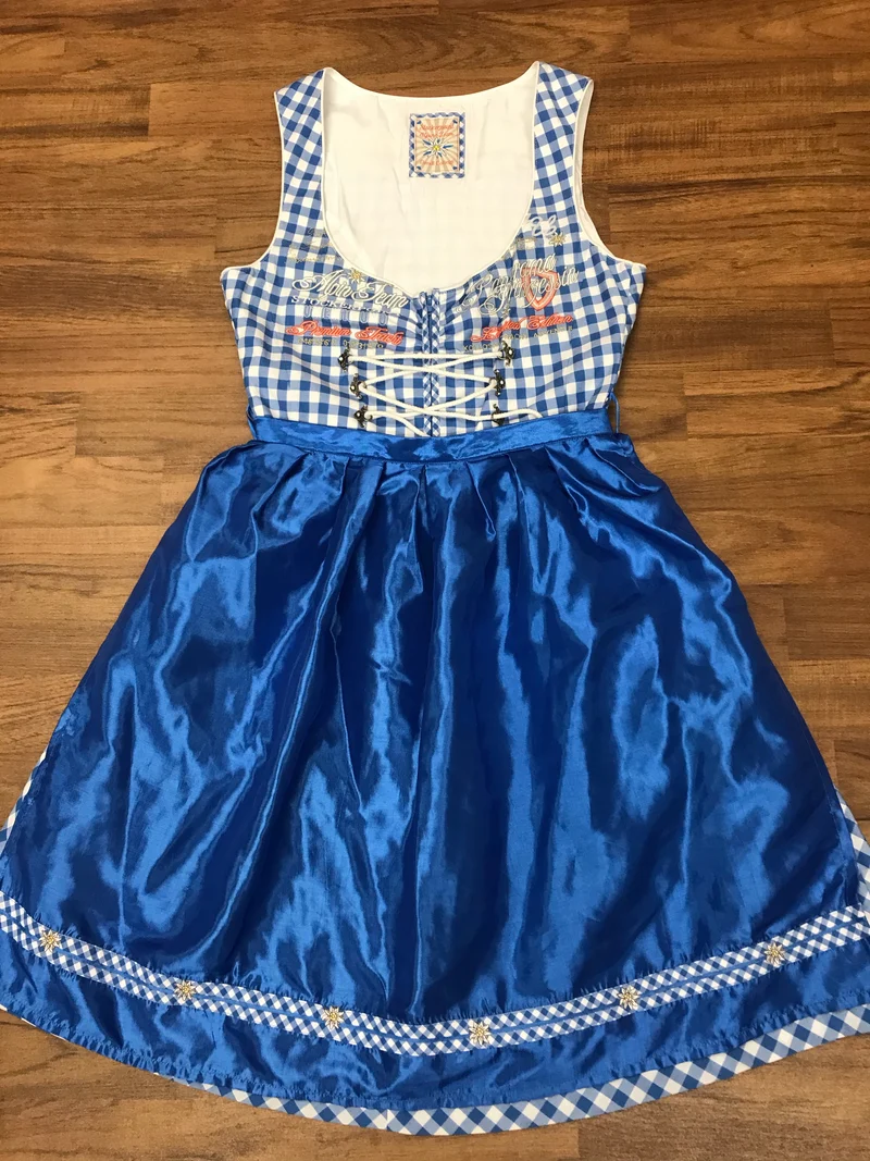 Dirndl blau kariert - mit Schürze – Stockerpoint, Gr. 38