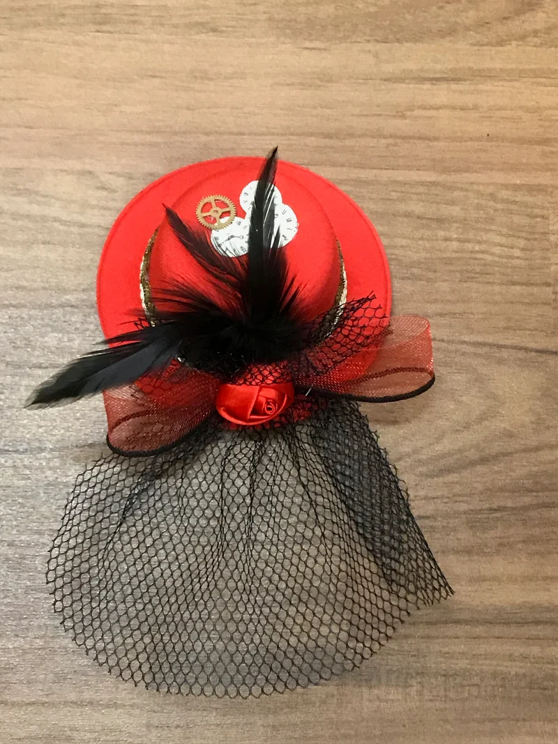 Steampunk Mini-Zylinder in rot Unikat
