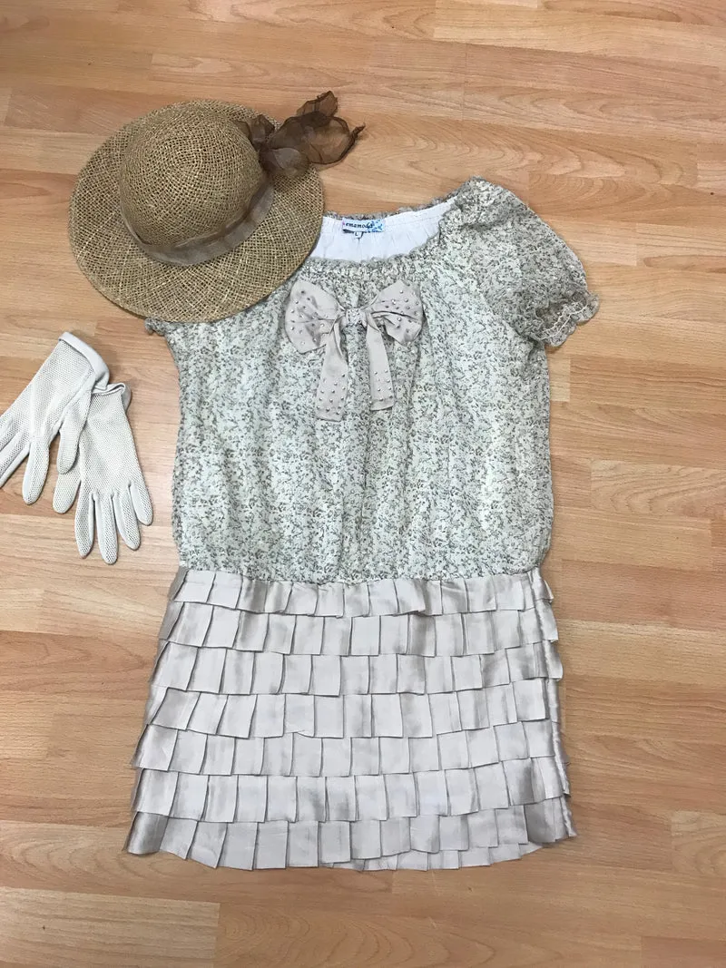 20er Jahre Damen Sonntags-Kleid mit tiefer Tailie Gr.S bis M