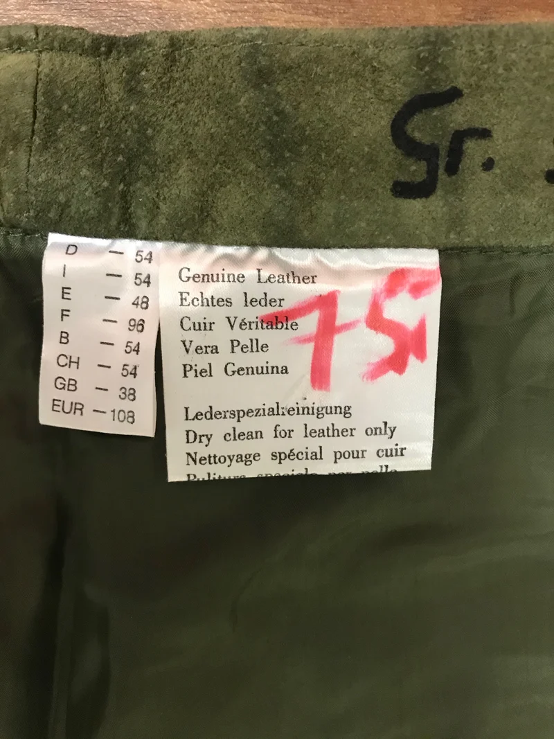 Vintage Trachtenlederhose Herren Grün Echtleder Lang Größe 54 1990er