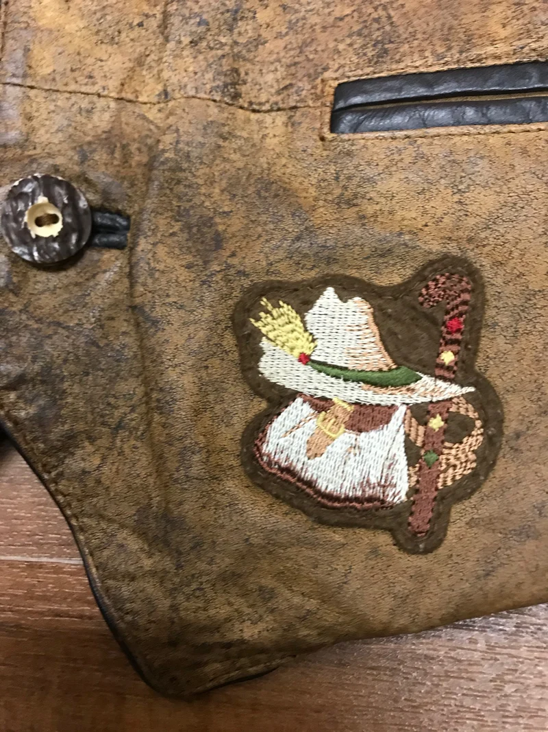 Vintage Trachtenweste Herren Echtleder Braun Gr. 46 – Rustikal & Hochwertig