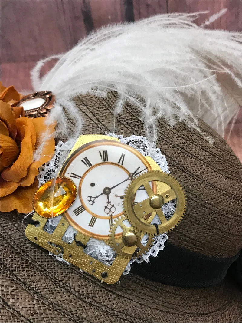 Steampunk Damenhut Unikat, Gr.57