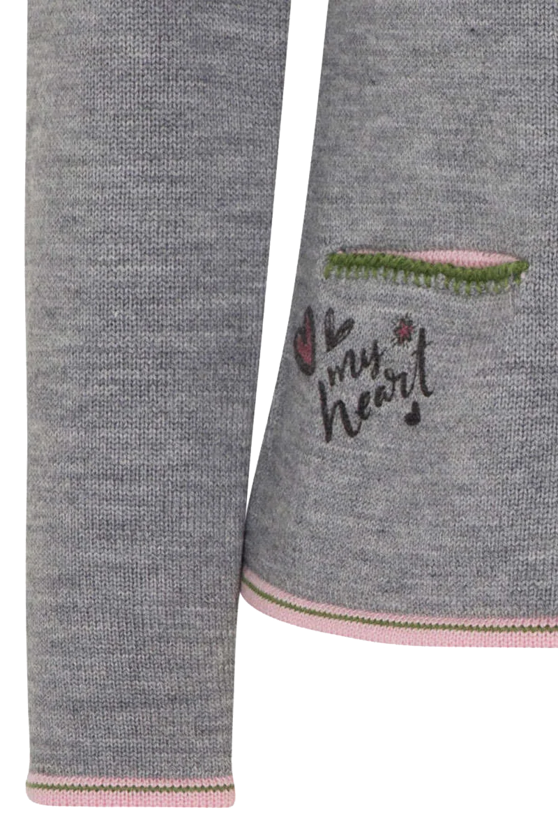 Damen Trachten Strickjacke mit Rosa Rändchen
