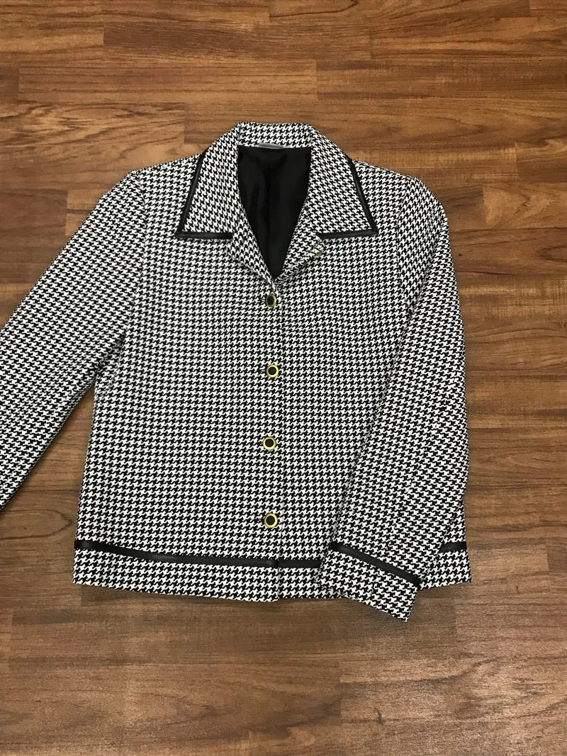 Vintage Jacke in schwarz/weiß Pepita Gr.36