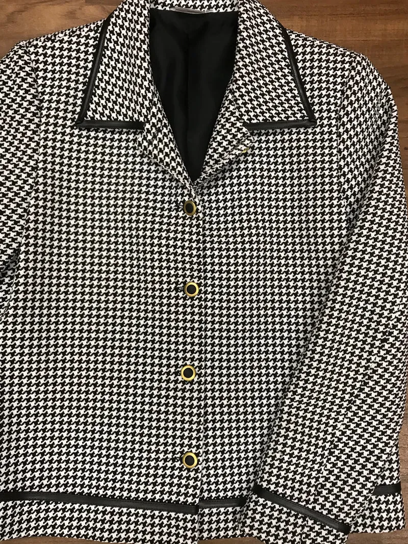 Vintage Jacke in schwarz/weiß Pepita Gr.36