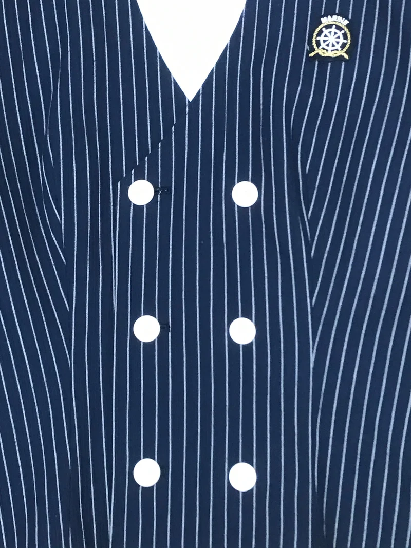 Vintage Nadelstreifen Blazer Jacke Damen Gr. 38 – maritim Doppelreiher