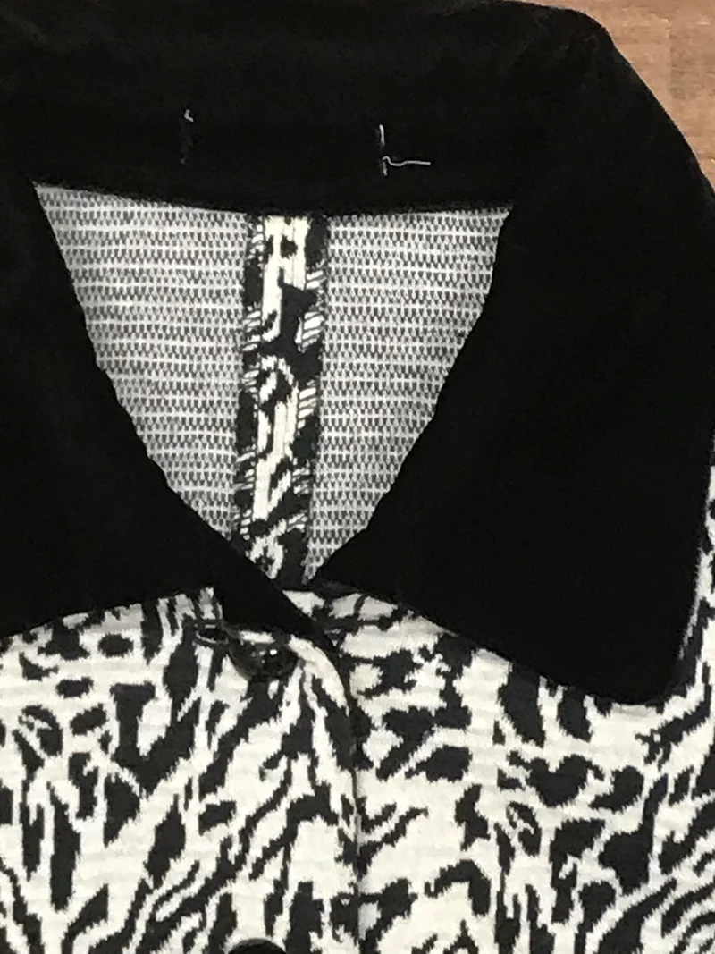 Vintage Damenjacke Animalprint und Velourskragen Gr. 46