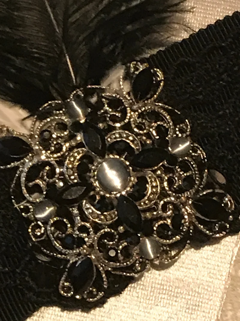 Charleston Kopfschmuck Set mit Handschuhen und Perlenkette