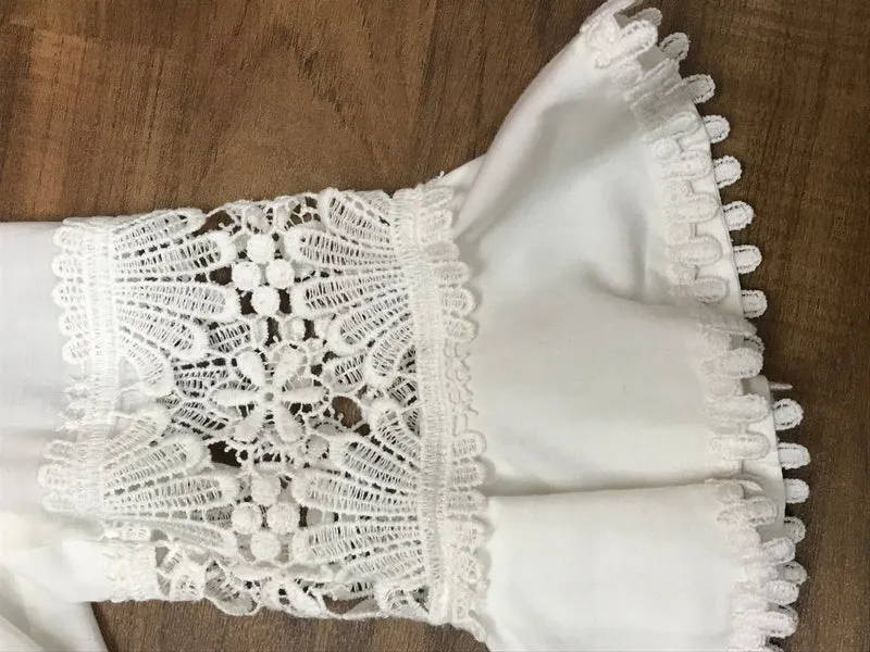 Vintage Dirndlbluse offwhite - 70er Jahre, Gr.42