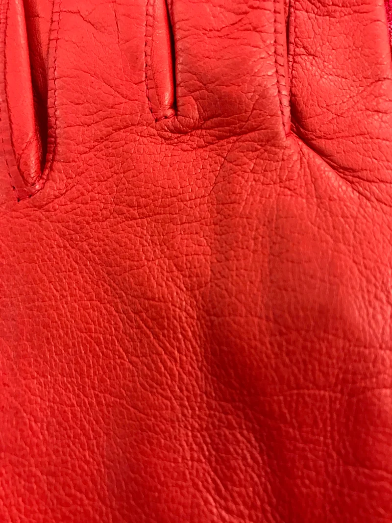 Vintage Handschuhe Leder Rot – Größe M (7)
