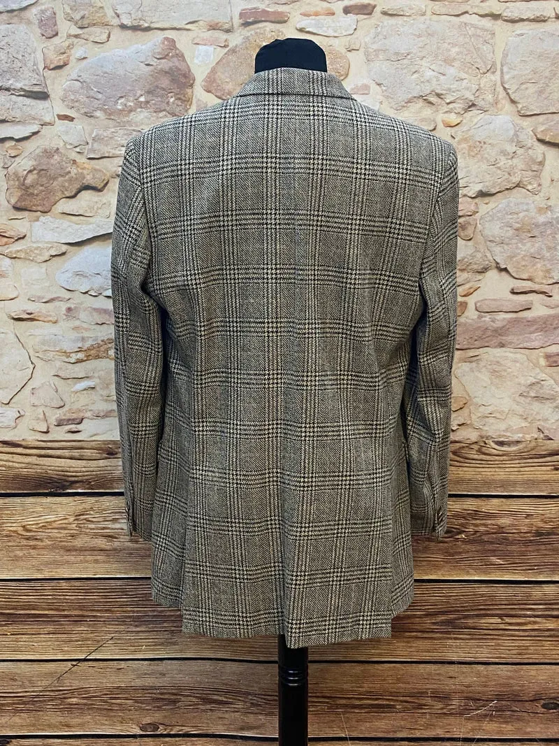 Kariertes Vintage Sakko in Braun/Beige, Größe 102