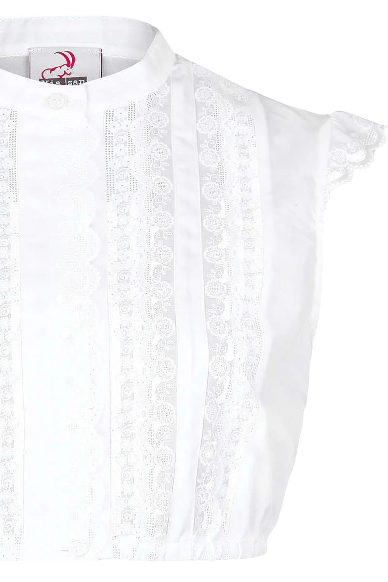 Dirndl Bluse hochgeschlossen Flügelärmel