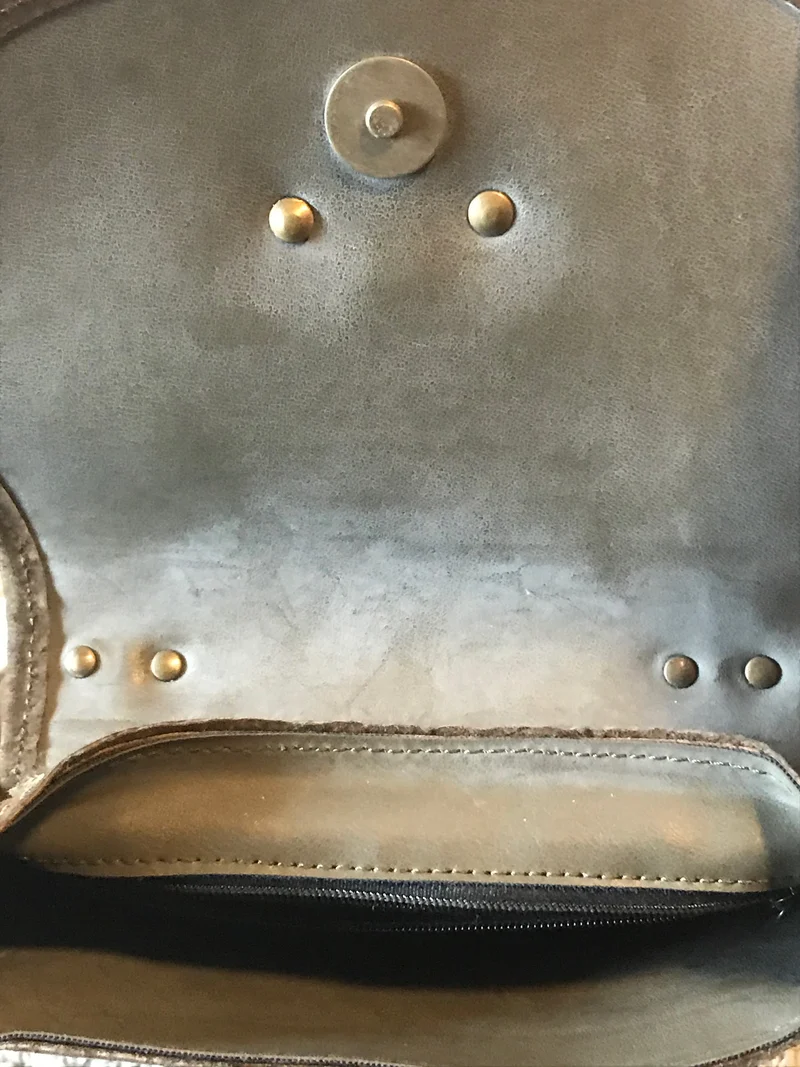 Vintage Trachten Handtasche braun - Wildleder