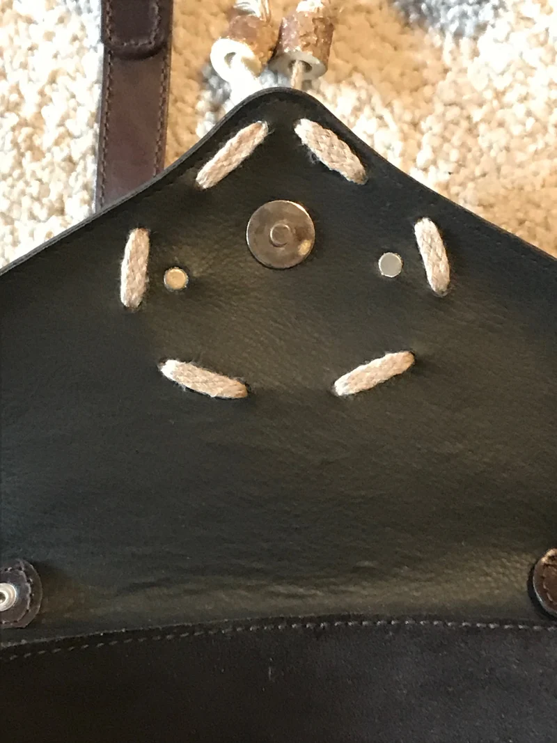 Vintage Trachtentasche braun - Ziegenveloursleder