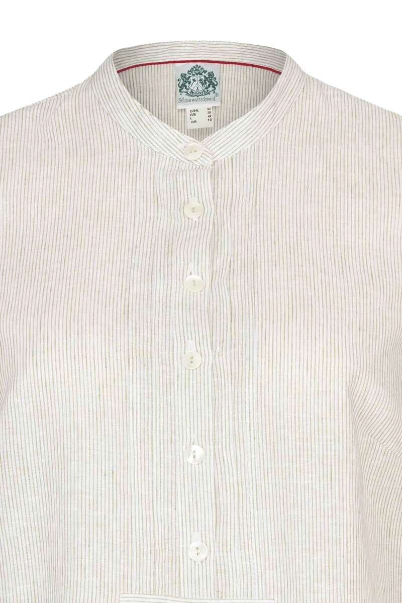 Damen Leinenbluse gestreift