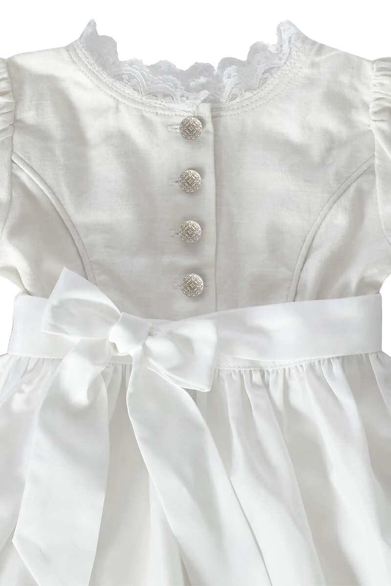 Baby Taufdirndl Hochzeitskleid Leinen