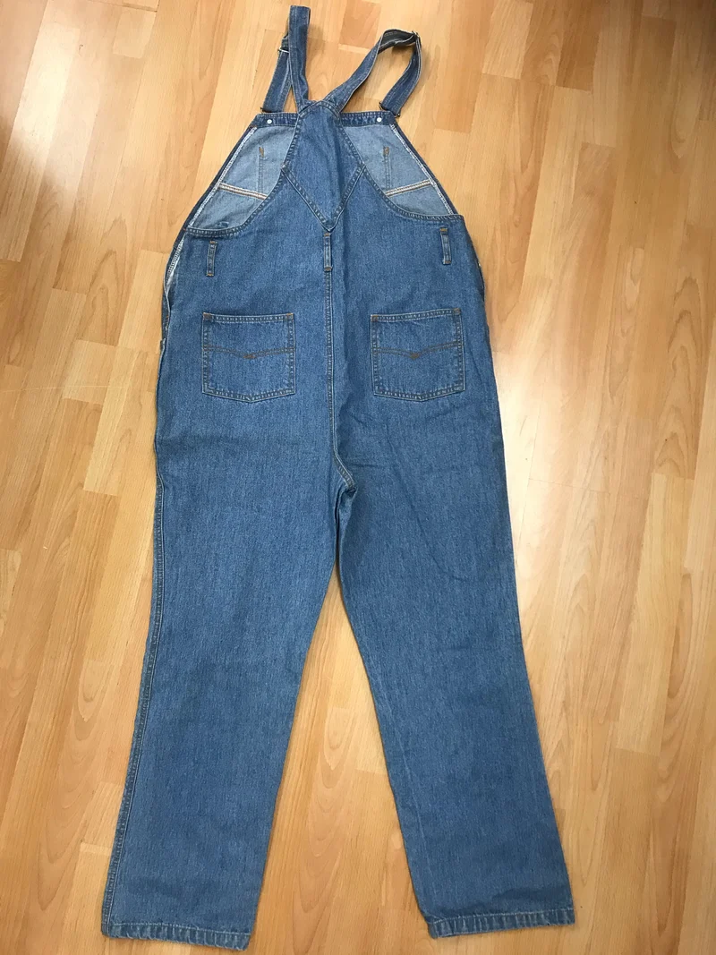 1970er Vintage Jeans Latzhose Damen Blau Denim Gr. 44
