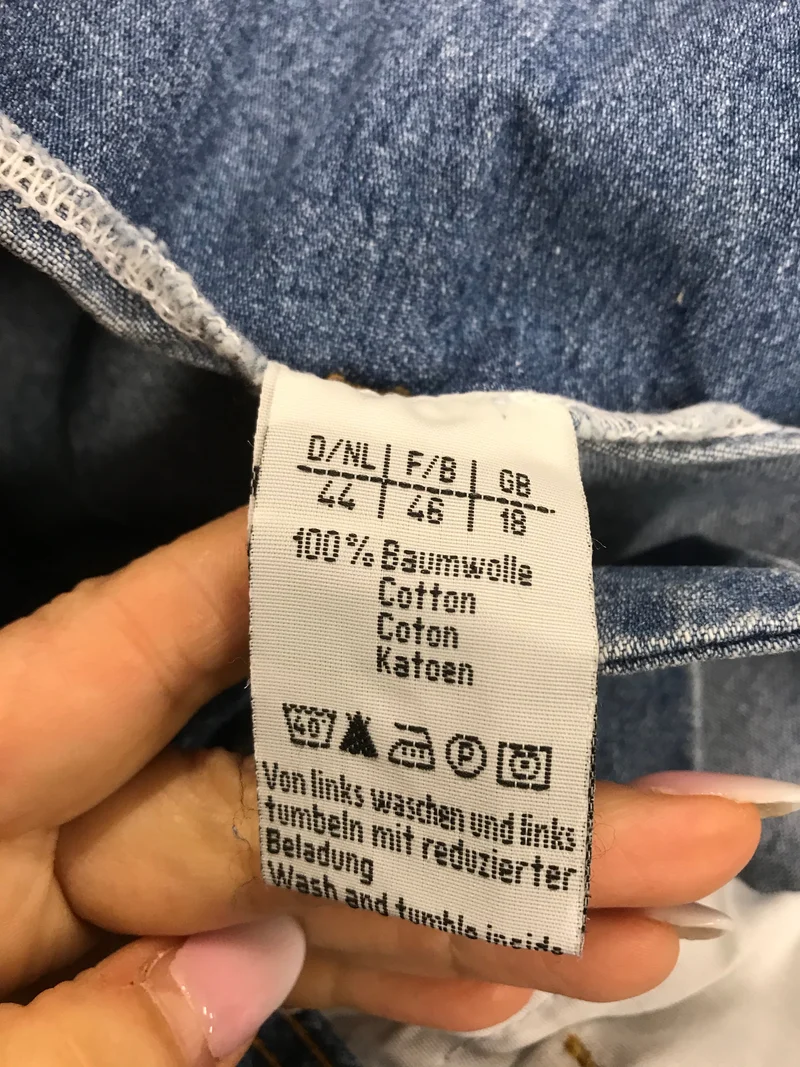 1970er Vintage Jeans Latzhose Damen Blau Denim Gr. 44