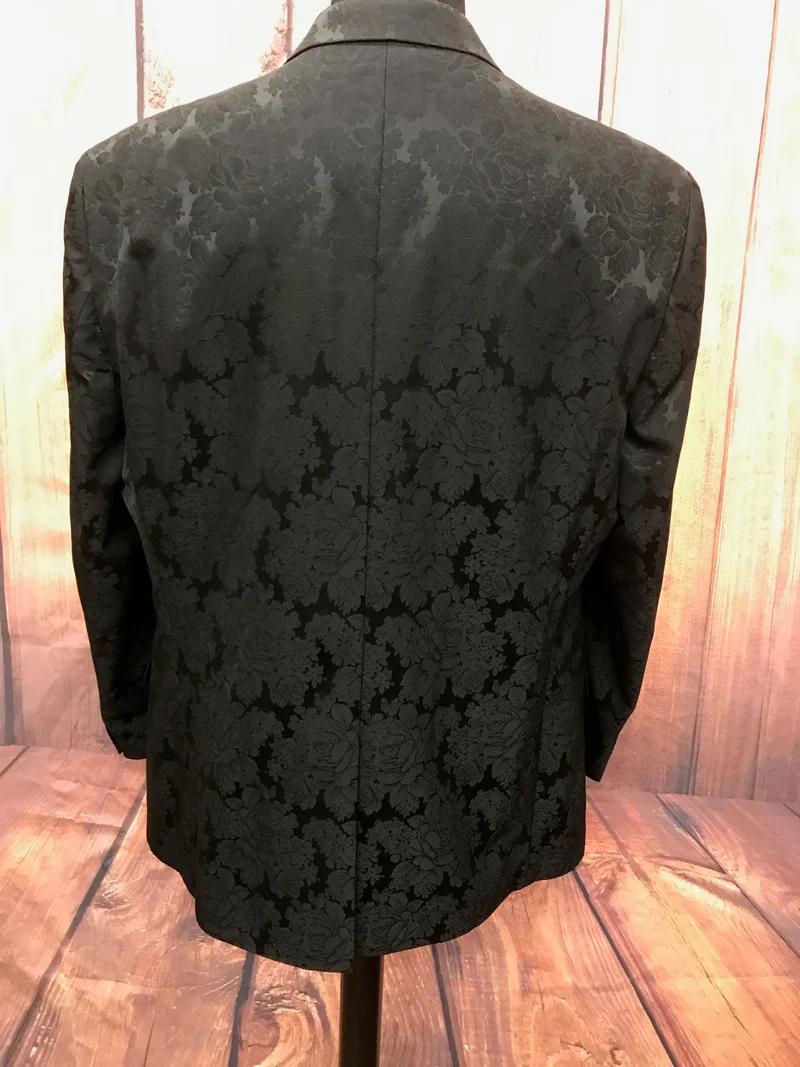 Schwarze Brokat Herren - Jacke, Sakko Gr.56