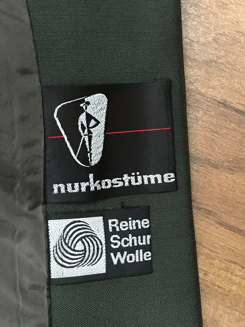 Vintage 50er/60er Wolljacke Damen Gr. 44 mit Fellkragen Grün