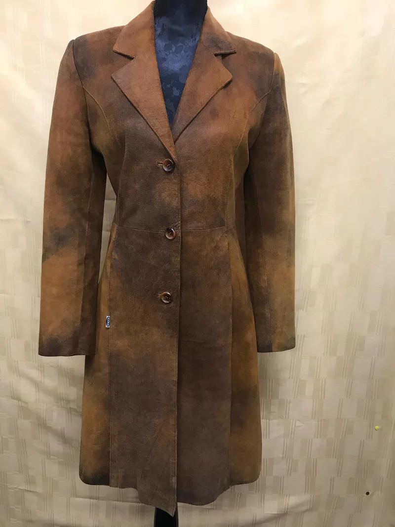 Vintage Kookaï Ledermantel Gr. 36 – Warmes Braun