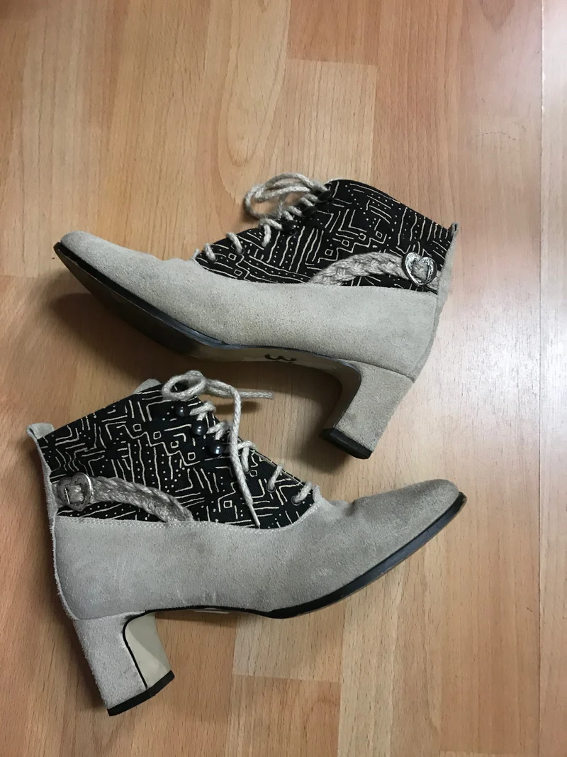 Trachten Stiefeletten beige - Damen, Gr.37