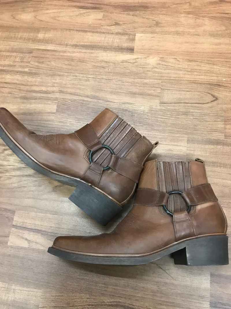 Vintage-Schuhe Lederstiefel halbhoch Gr.45