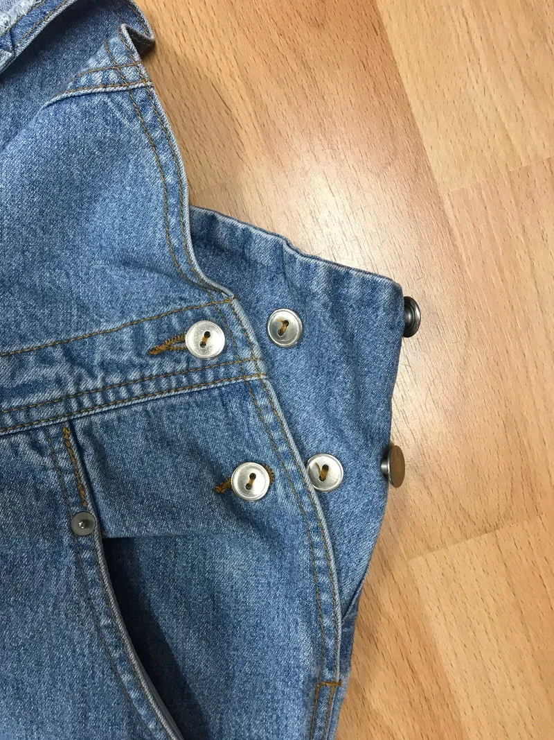 Vintage 70er Jahre Jeans-Latzhose Blau – Workwear Denim Overall Unisex