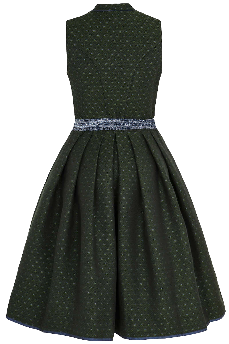Midi Dirndl hochgeschlossen mit Broschenschürze