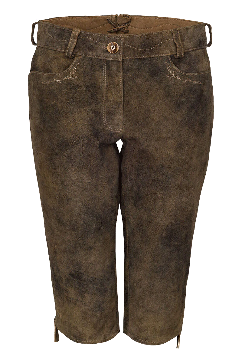 Damen Lederhose knielang