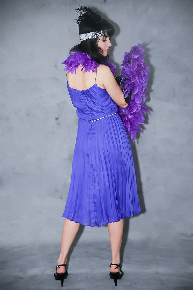Charlestonkleid Lila Gr. 34, 3-teilig