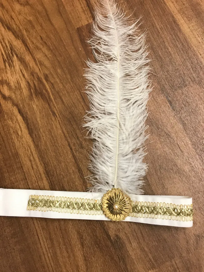 Vintage Charleston Set Weiß-Gold Gr. 38 – 20er Jahre Stil
