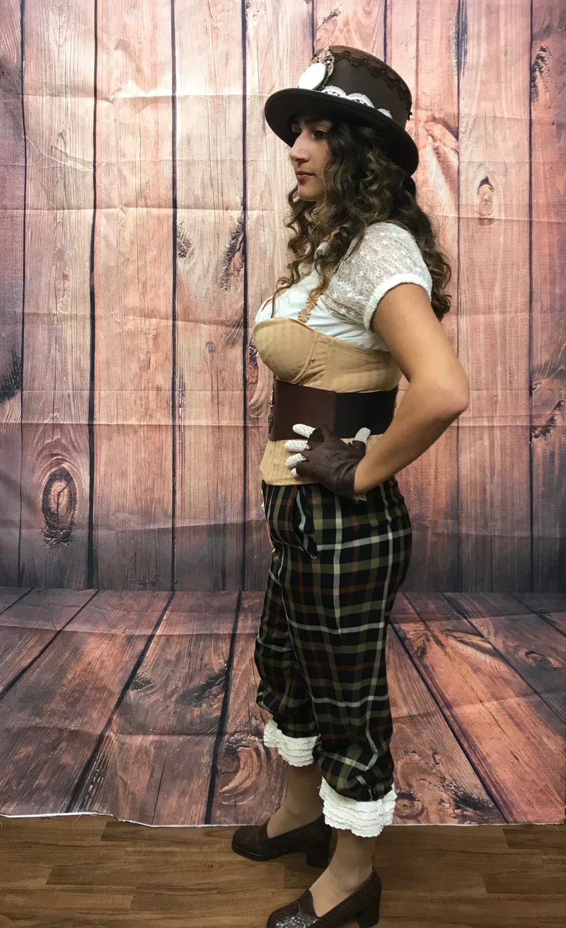 Steampunk Damen Outfit Gr. 40 in Beige-Braun